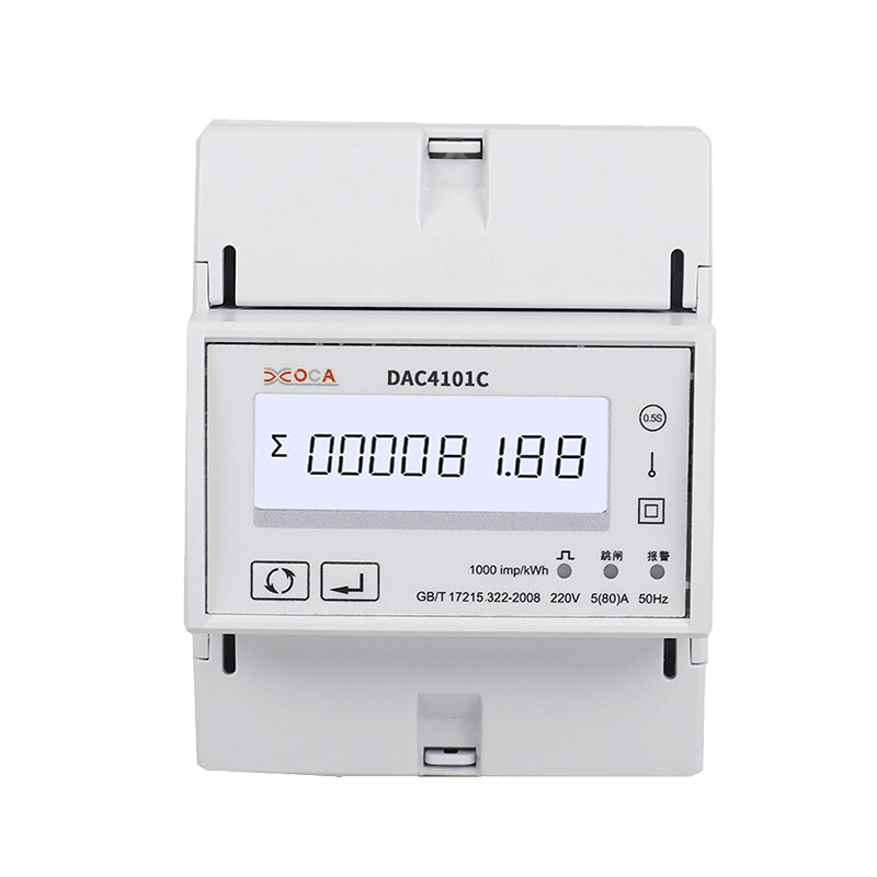 Dac4101c ราง DIN พร้อมเครื่องวัดพลังงาน Modbus เฟสเดียวแบบจ่ายล่วงหน้าแบบรีเลย์