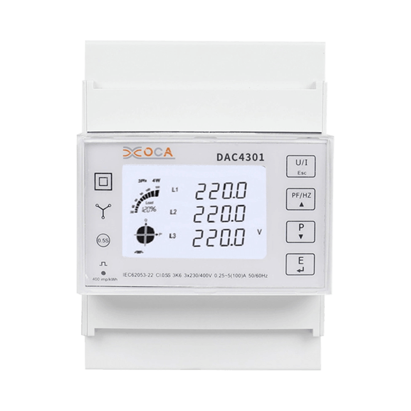 Dac4301 มิเตอร์วัดพลังงานไฟฟ้า Modbus แบบราง DIN AC หลายอัตรา