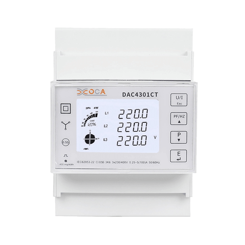 Dac4301CT DIN Rail AC 3 เฟสพร้อมเครื่องวัดพลังงานหม้อแปลง