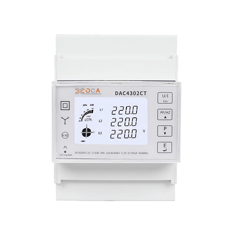 Dac4302CT มัลติมิเตอร์มิเตอร์วัดพลังงานอัจฉริยะแบบราง DIN AC สามเฟส Modbus