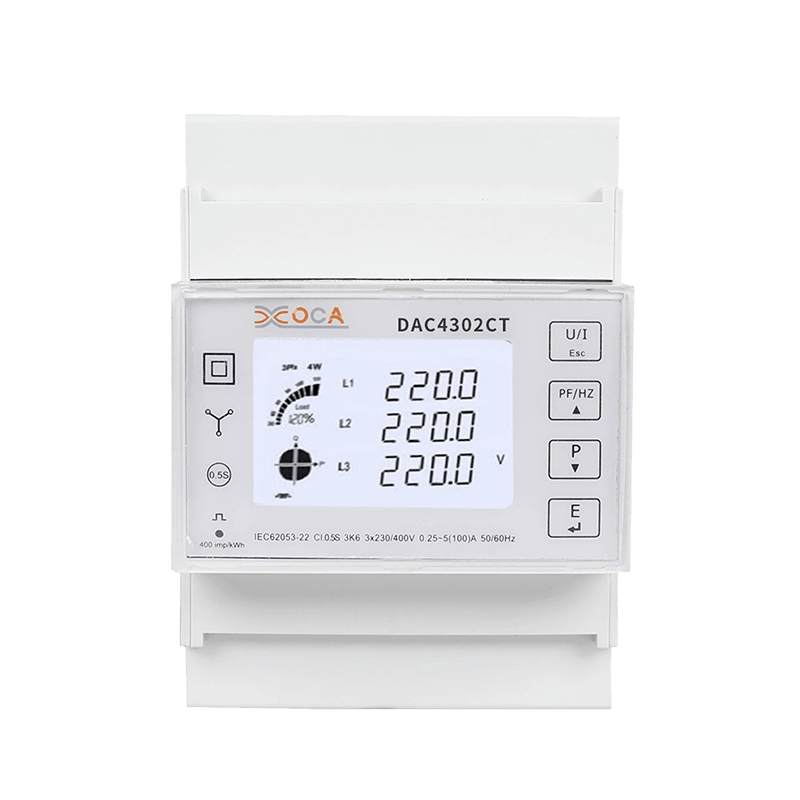 Dac4302CT DIN Rail สามเฟส Modbus Tuya เครื่องวัดพลังงานไฟฟ้า Power Meter