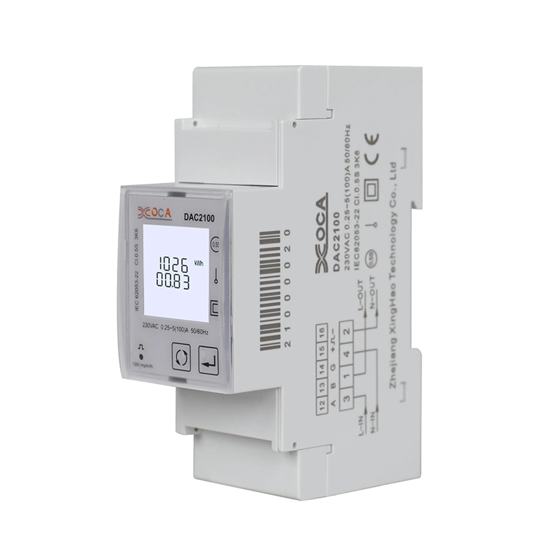 Dac2100 มิเตอร์วัดพลังงานไฟฟ้าอัจฉริยะ Modbus เฟสเดียวแบบราง DIN