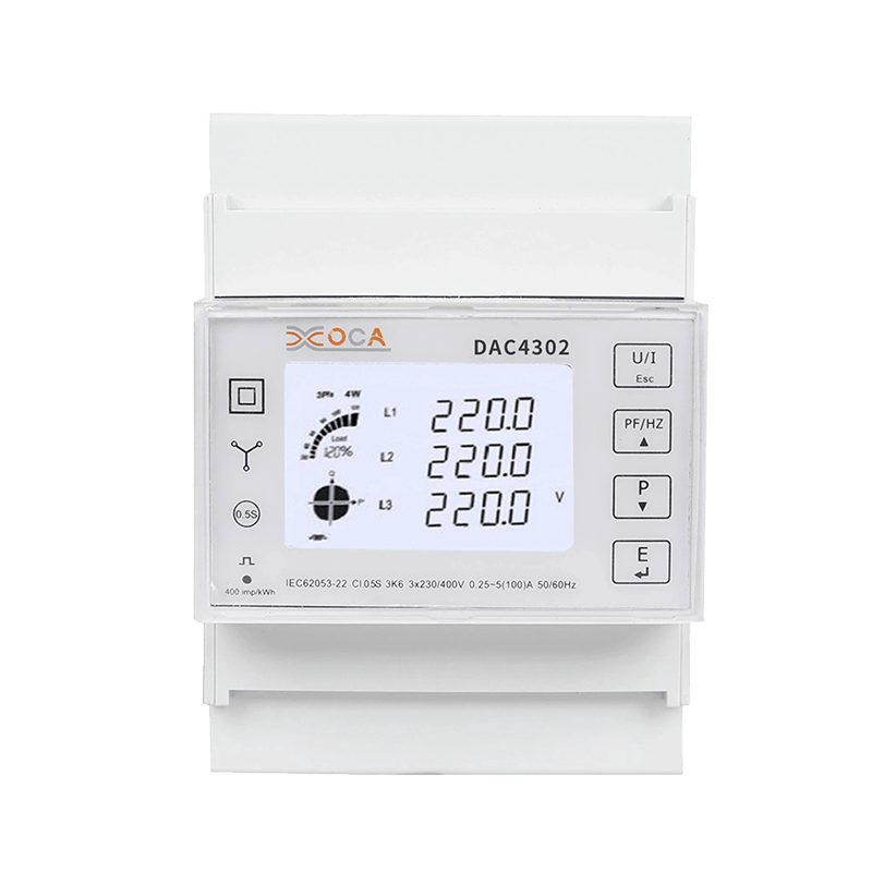 Dac4302 มิเตอร์ไฟฟ้ากระแสสลับแบบราง DIN AC 3 เฟส 2t