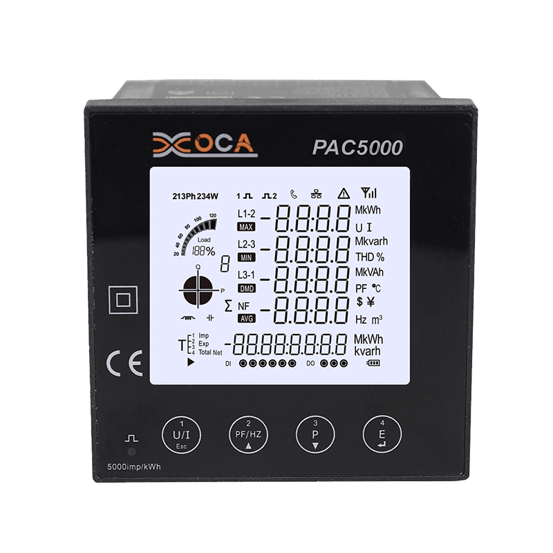 PAC5000 จอแสดงผล LCD ขนาดใหญ่ เครื่องวัดพลังงานไร้สายแบบดิจิตอล Smart Meter