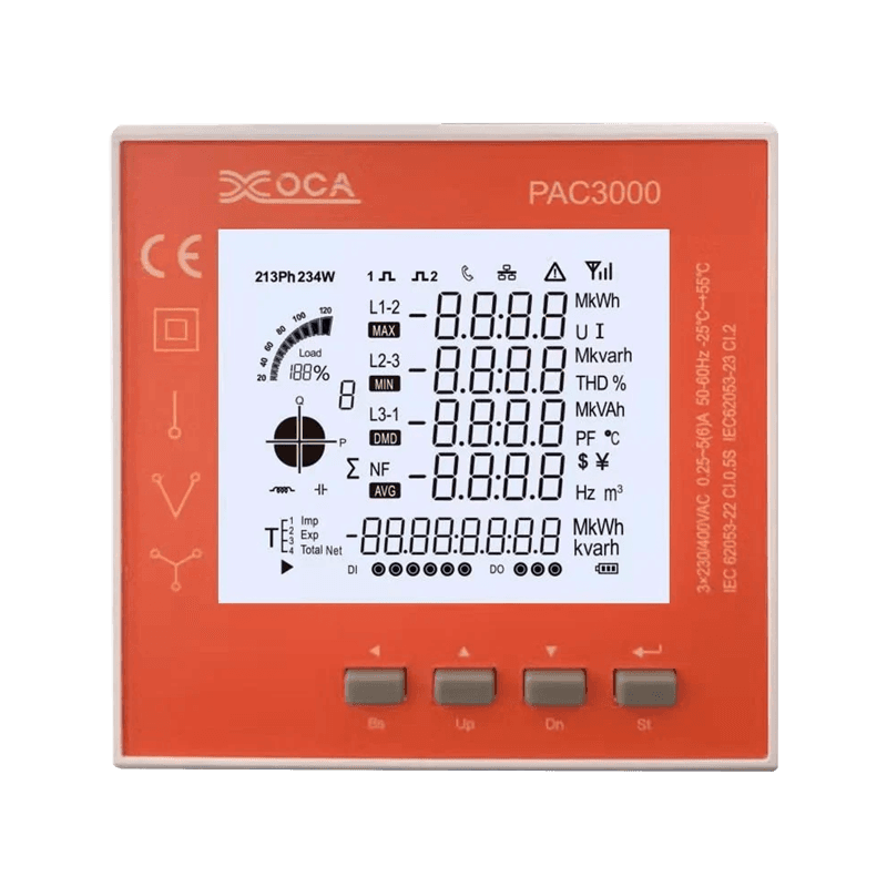 PAC3000 LCD เครื่องวัดพลังงานแผงอัจฉริยะ